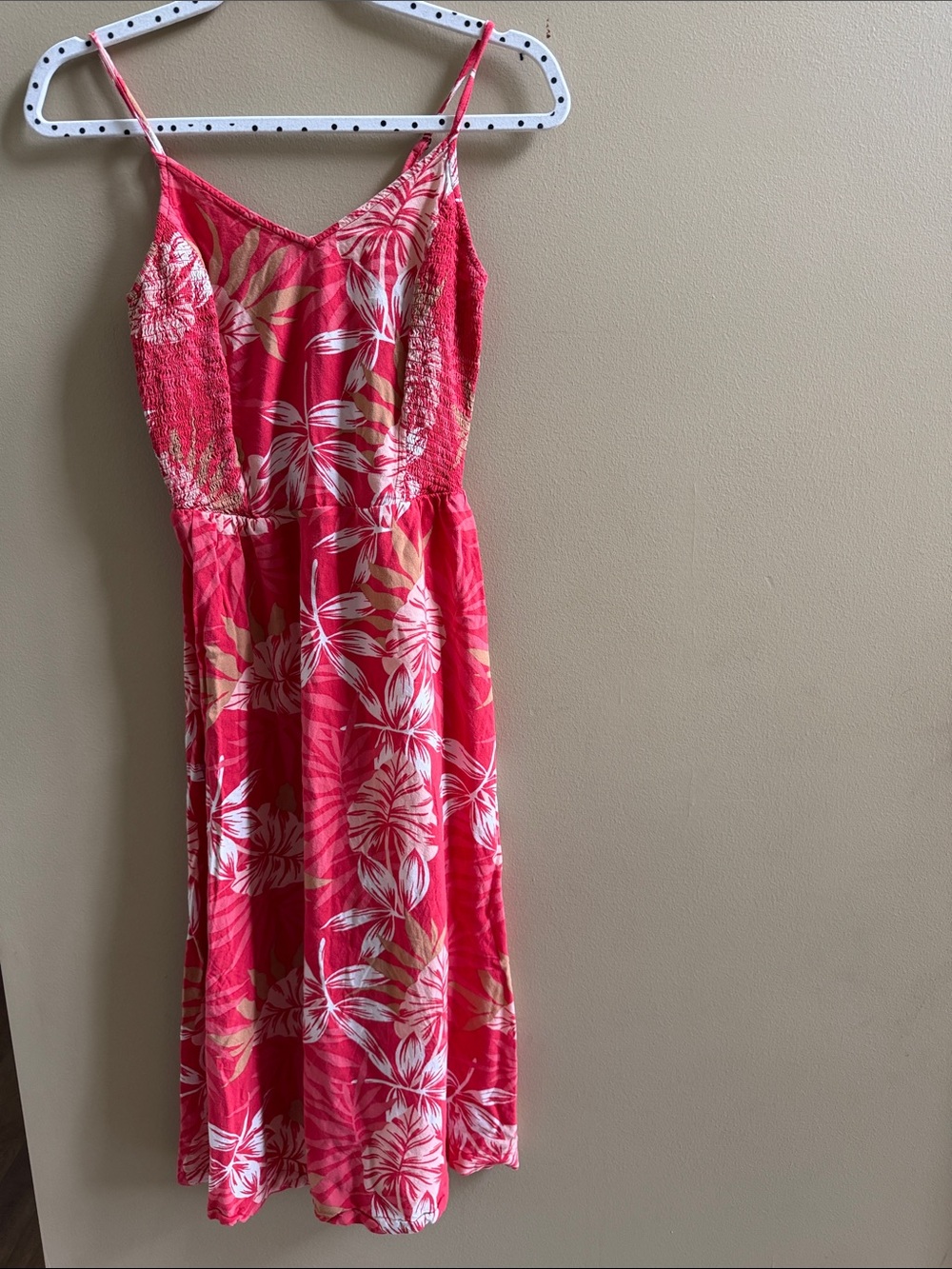 Roxy Pink and White Tropical Tank Dress